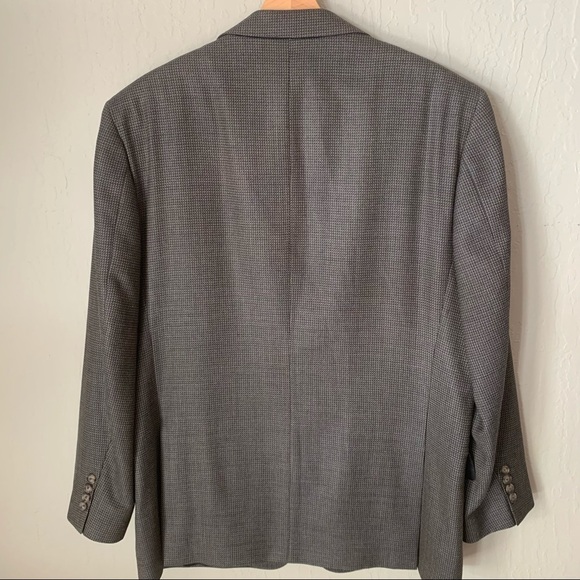 JOSEPH ABBOUD 2 Button Blazer Sport Coat Silk Wool Textured Grey Tan Brown 44R - Picture 12 of 16